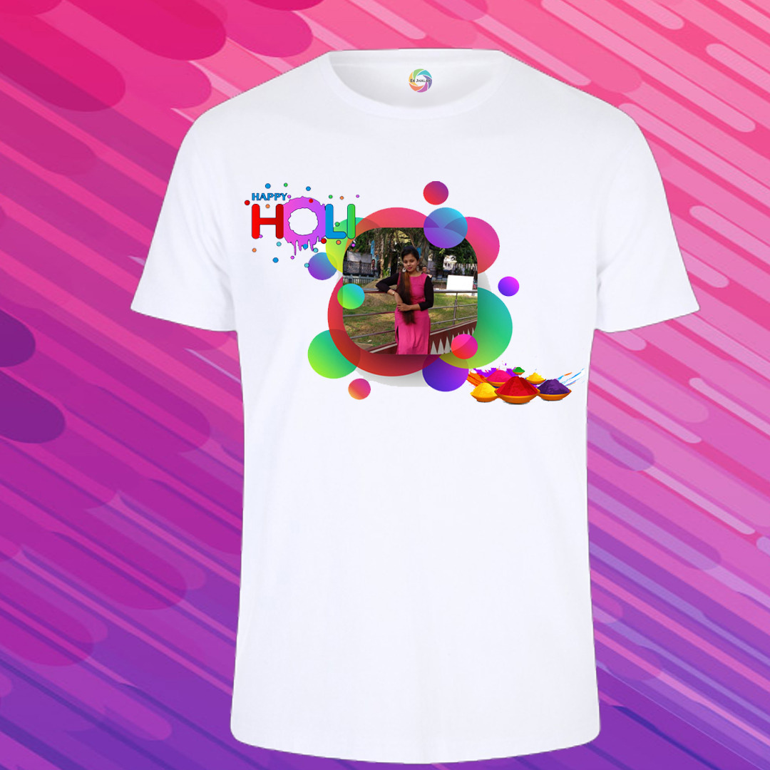 Holi Special Polyester Printed T-Shirt